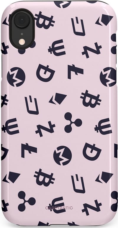 Casetastic Hoesje Geschikt voor Apple iPhone Xr - Stijlvolle Beschermende Duo-layer Case - Crypto flow