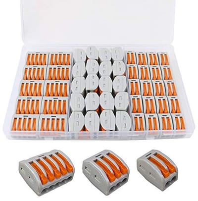 50Pcs Hefboom-Moer Draadconnectoren Set - Compacte Draadverbindingen voor Snelle Installatie