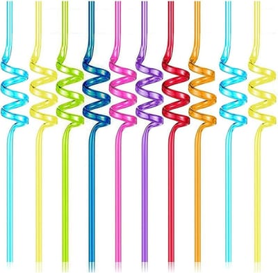 Dailygoody - Krullende Rietjes - Herbruikbare Plastic Rietjes - Gekke