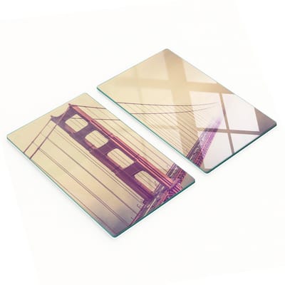 Decoratieve glazen snijplanken met afbeelding van de San Francisco Bridge, 2x30x52 cm