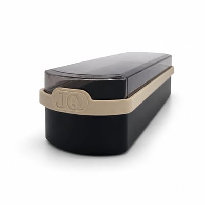 JQ Liv Ontbijtkoek bewaardoos beige/zwart met donkere transparante deksel! - 100% Luchtdicht - Altijd verse ontbijtkoek of peperkoek!