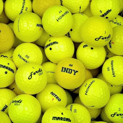 24 Gele Optic Mix Golfballen - Herbruikbaar en Hoge Kwaliteit (Inclusief Draagtas)