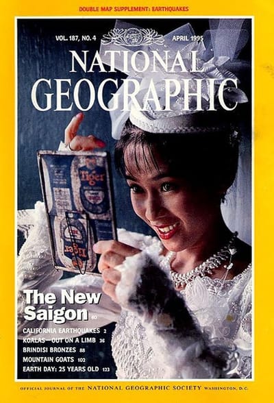 NATIONAL GEOGRAPHIC APRIL1995 EDITIE ENGELS TIJDSCHRIFT (THE NEW SAIGON) MAP EARTHQUAKES SAN FRANCISCO INCLUDED