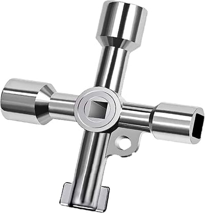 Radiator Ontluchtingssleutel - Zilver - 72 x 72 mm - Zinklegering Multifunctionele Sleutel voor Meter Box en Elektrische Kast