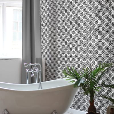 Zelfklevende tegelmuurstickers voor keuken en badkamer - 60 cementtegelstickers, Azulejos Elvirine - 60 stickers, 10x10cm