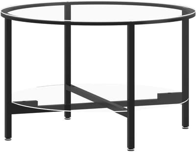 vidaXL Salontafel 70 cm gehard glas zwart en transparant