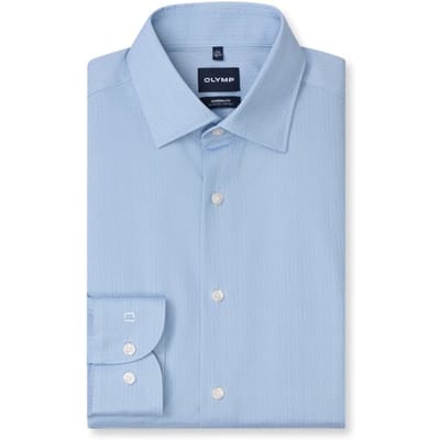 OLYMP Luxor 24/Seven Overhemd, Modern Fit, New Kent, Ozonblauw
