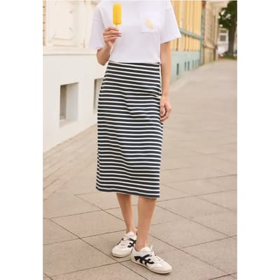 Midi-rok met gestreept patroon