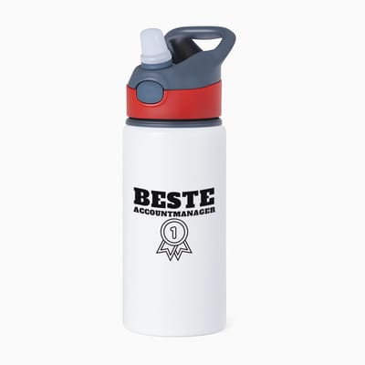 Hacebo® - Beste accountmanager waterfles met rietje rood - Beste accountmanager - collega - welkom - afscheid - water fles - 650ML