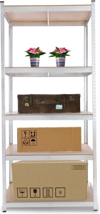AREBOS Stellingkast voor zware lasten | keldereg metaal | 90 x 45 x 200 cm | 1000 kg draagvermogen | eenvoudige montage door steeksysteem en zonder schroeven