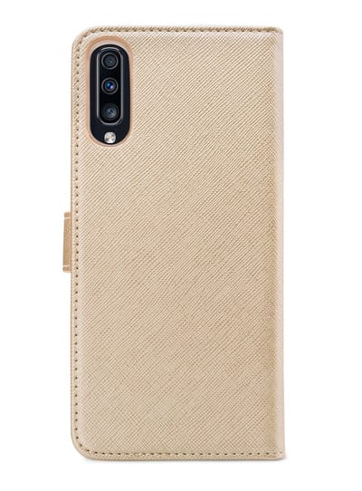 My Style Telefoonhoesje geschikt voor Samsung Galaxy A70 Hoesje | My Style Flex Wallet Bookcase Portemonnee | Pasjeshouder voor 3 Pasjes | Telefoonhoesje voor Pinpas / OV Kaart / Rijbewijs - Goud