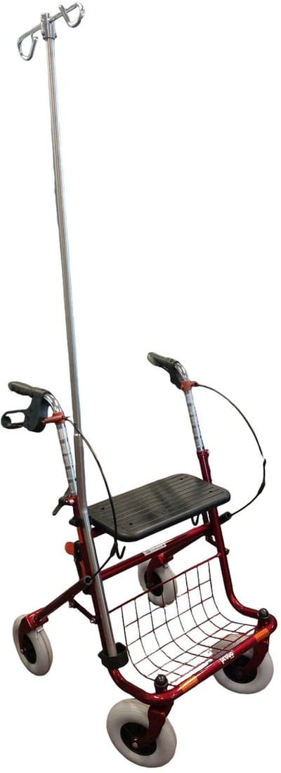 Premis Provo - Infuusstandaard past op 2e Generatie rollator -165 cm - Inclusief stokbak houder - RVS