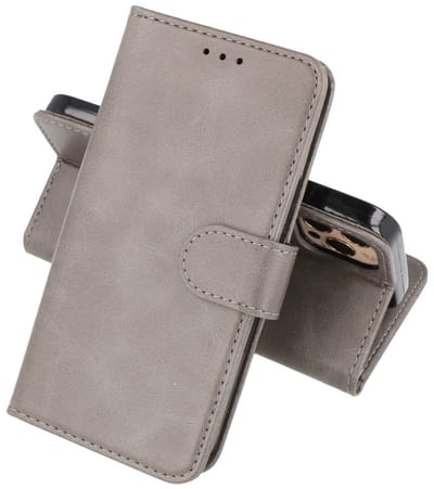 Hoesje Geschikt voor iPhone 12 Pro Max - Kaarthouder Book Case Telefoonhoesje - Grijs