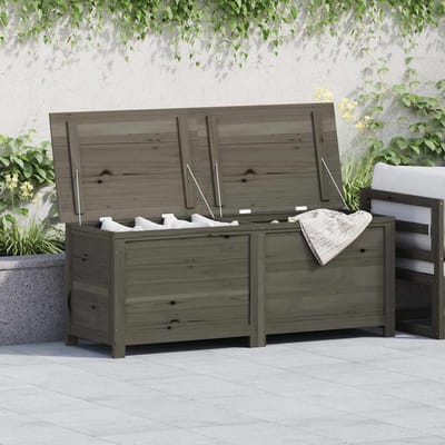 vidaXL - Kussenbox - 150x50x56 - cm - massief - vurenhout - antracietkleurig