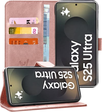 Hoesje geschikt voor Samsung Galaxy S25 Ultra - Portemonnee Book Case Rosegoud