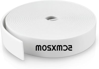 Set van 2 Zelfnivellerende Uitbreidingsvoeg Tape voor Isolatie, Witte Isolatiestrips, Zelfklevende Wandpartitionering, 2.5 cm x 10 m, Voorverwarming en Geluidsisolatie