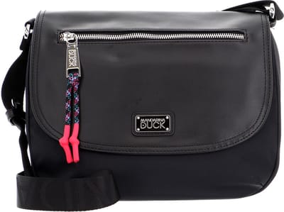 MANDARINA DUCK Leren Schoudertas Style Flapover Crossover Black Zwart