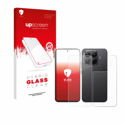 upscreen - Screenprotector voor Xiaomi 15T Pro (Voor+Achter) - Folie Beschermfolie Beschermglas transparant