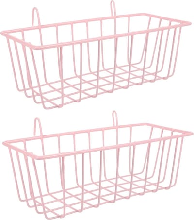 Hooirak Set - Voerbak Kleine Dieren - Georganiseerd Voeren - Veilige Kooi Bevestiging - 23.5 cm Lengte - Roze