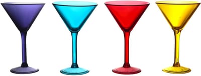 Home Deco Factory Cocktailglazen - 4x - kunststof - 24 cl - martini glas