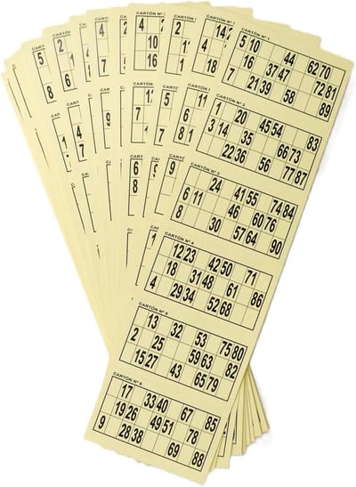Bingo Kaarten - Krasloten - Feestjes organiseren - 1020 Unieke kaarten - 9 x 5.5 cm - Geel