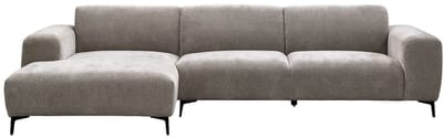 Vente-unique Hoekbank links in getextureerde taupe stof SAPIGO
