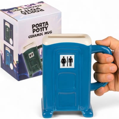 Dailygoods- Koffiemok Porta Potty - Humoristisch Design - Keramiek