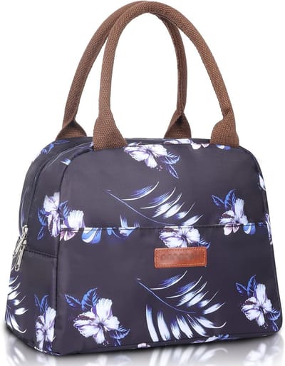 Isolerende Lunchtas met Voorvak - Draagbare Thermische, Lekvrije Koeltas voor Werk, School en Picknicks voor Volwassenen en Kinderen (Navy Blauw Paars)