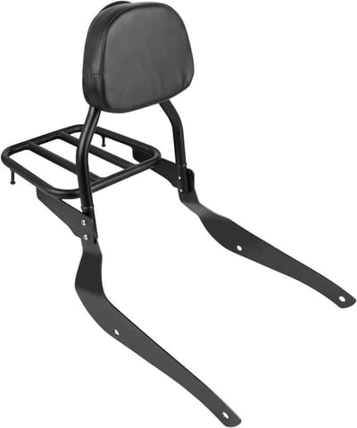 Passagierskussen Motorfiets - Rugsteun Bagagerek - Comfortabel Reizen - Stevige Metalen Constructie - 4 kg - Zwart