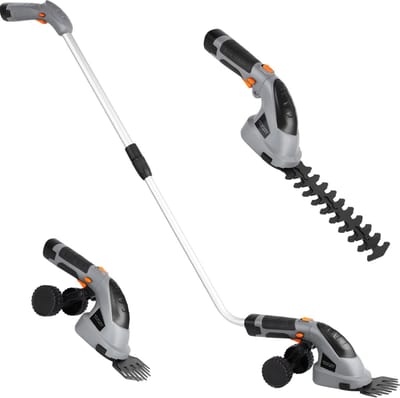 Elektrische heggenschaar Fioren - Met accu - 2 in 1 - Telescopische takkenschaar - Grijs - Snoeischaar - Draadloos - Telescopisch - Steel