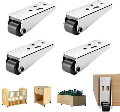 Meubelwielen - Zwenkwielen - draagbare meubelwielen - 360° draaibare transportwielen - universele zwenkwielen - alle soorten - Rubberen Transportwielen - Universeel Wiel voor Mini-meubels - Set van 4 met Schroeven