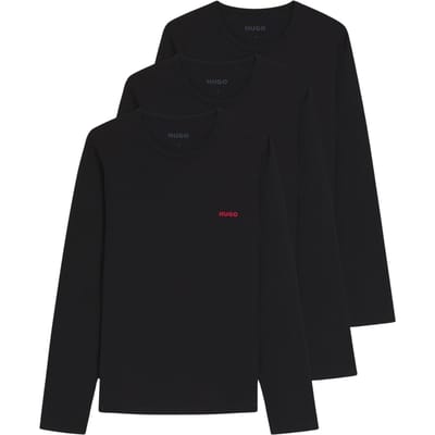 Regular fit shirt met lange mouwen van puur katoen in set van 3