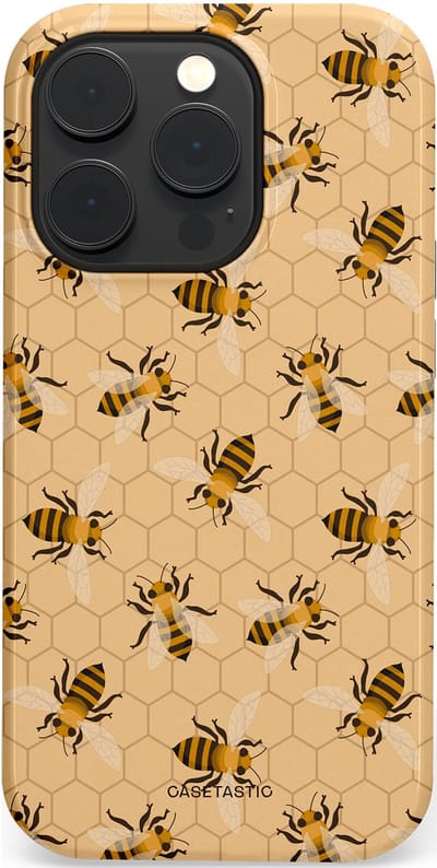 Casetastic Hoesje Geschikt voor Apple iPhone 14 Pro Magsafe - Stijlvolle Beschermende Duo-layer Case - Zomer Bijen Look