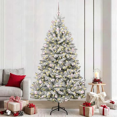 vidaXL - Kunstkerstboom - 240 - cm - 300 - LED's - Warmwit - PVC - en - Staal