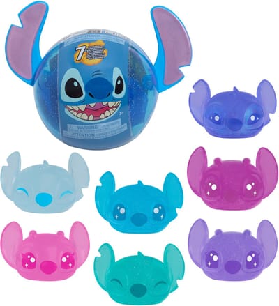 Disney Stitch - Squish-a-Stitch in een verrassingscapsule - 5 cm squishy Stitch hoofdje