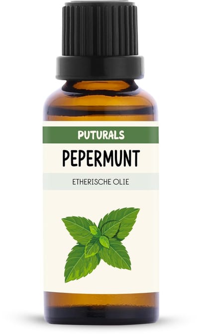 Puturals Pepermuntolie 100% Natuurlijk - 30ml - Puur en Vegan - Pepermunt Etherische Olie voor Huid, Haar, Gezicht en Diffuser