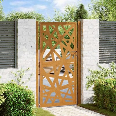 Metalen Poort - Tuinhek Poort - Buiten Beveiligen - Lichtontwerp Inclusief - 100x175 cm - Roestig
