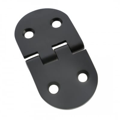 Luikscharnier - 75x38mm - Knoop Onder - Rvs 316 - PVD Mat Zwart