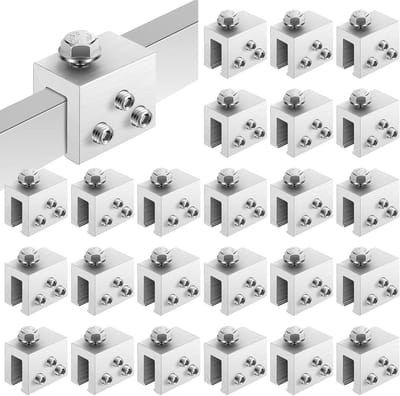 Dakklem Sets - Metaal Dakbeugel - Zonnepaneel Installatie - 24 Sets Inclusief - 27x35mm - Zilver Grijs