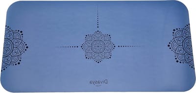 Yoga mat Kniepad - Kussen Kniebeschermer - Kniekussen 64 x 33 cm - Sterk dempend natuurlijk rubber - Antislip oppervlak - Ook voor elleboog en polsen - Blauw
