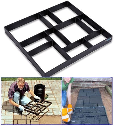 Cosensi- Vloervorm DIY - 10 Rasters - 45 x 40 x 4 cm - Polypropyleen Hars - Geschikt voor Terrassen - Gemakkelijk te Gebruiken - Betonmal