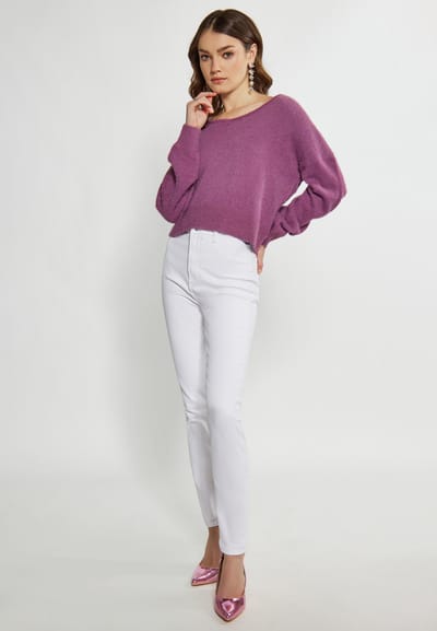 Faina Gebreide trui Dames violet