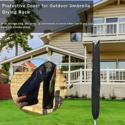 Waslijn Cover - Droogrek Beschermhoes - Kleding Droog Houden - Weerbestendig 210D Materiaal - 16x16x168cm - Zwart