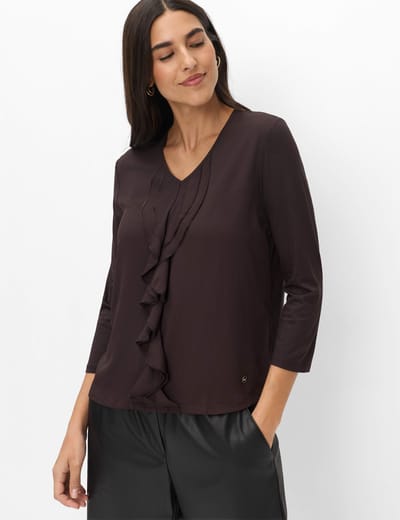 Brax Dames Shirt  Style CLARISA M brunette, donkerbruin, maat 34