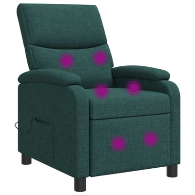 vidaXL - Massage - Relaxstoel - Donkergroen - Stof