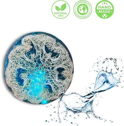 De Vitamineshop - Zeep - Natuurlijke Ocean Zeep met Luffa – 100% Natuurlijke & Handgemaakte Loofah Scrubzeep - Handzeep - Douchezeep - Cadeau - 175gr