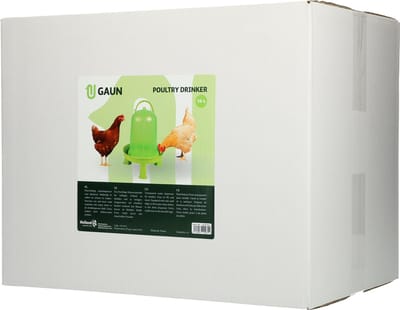 Gaun Pluimvee drinktoren – Gemaakt van duurzaam doorzichtig kunststof – Waterdispenser – 30x27,5x31 cm – Op pootjes – 5 Liter – Green Lemon