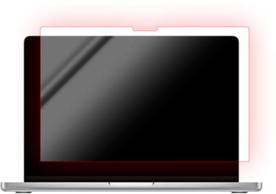 Bodyguardz Red Light Converter screenprotector MacBook Pro 14 (M5) – Behoudt levendige, nauwkeurige schermkleuren – Ultradunne, rand-tot-rand bescherming – Nuttige rode lichtopbrengst: +50%, Schadelijke blauwe lichtopbrengst: -47% - Transparant