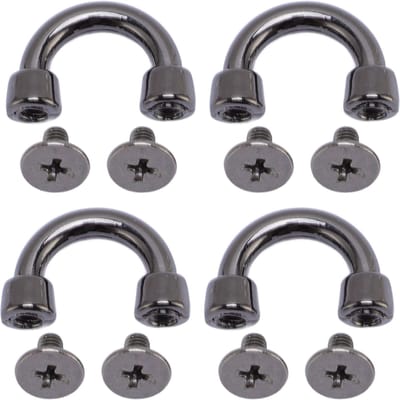 14 Sets D-ring Connector Gesp 11x9x3mm Zilver Zwart Metaal Boogbrug Tas Connector Gesp met