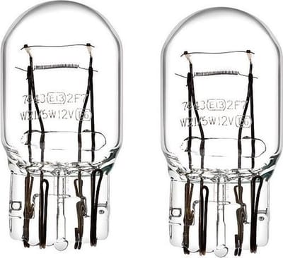 2 stuks Steeklamp 21/5W, 12 volt, wit, Model W21/5W, lampvoet model WX16q, T20q